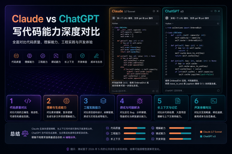 Claude 和 ChatGPT 代码能力深度对比：谁更适合程序员和开发团队？